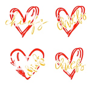 Chiefs Love SVG - Digital Download - Cut File for Sillhouette or Cricut - T Shirt Design - PNG - Digital Download