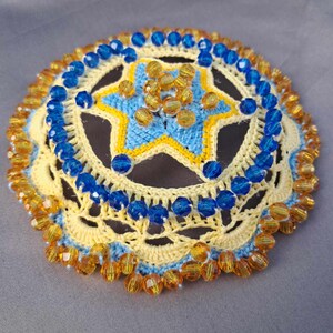 Women&#39;s Crocheted Beaded Kippah - Handmade