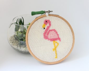 Flamingo Cross Stitch Kit For Kids, Icecream Popsicle Cross Stitch Kit Needlework , Sewing Kit for Kids, Needlework, Needlepoint