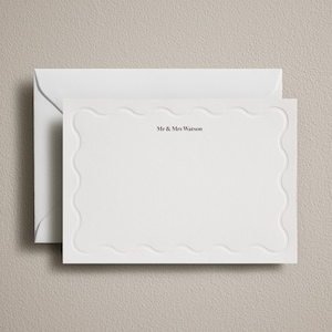 Tarjetas de notas en relieve, tarjetas de correspondencia personalizadas con impresión tipográfica, juego de papelería, regalo de boda, tarjeta de agradecimiento de boda con sobre