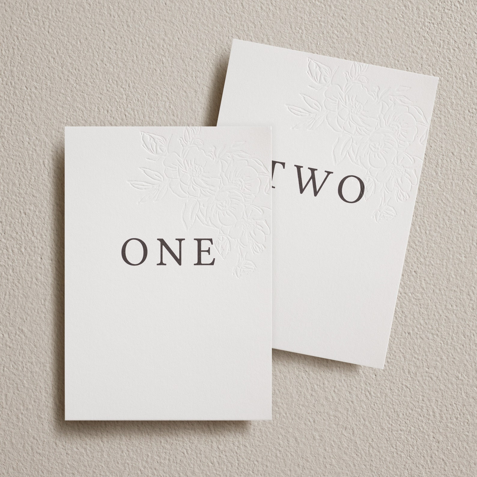 Embossed Wedding Table Numbers. Table Name Cards. Customised With Any ...