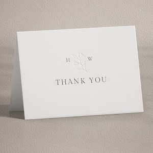 Geprägte Danksagungskarten, personalisierte Danksagungskarte für die Letterpress-Hochzeit, einfache Danksagungskarten mit Umschlägen, Massen-Dankeskarten