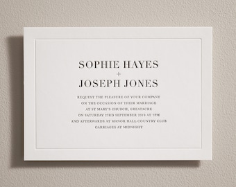 Hochzeitseinladung: Geprägtes Bordüren-Design