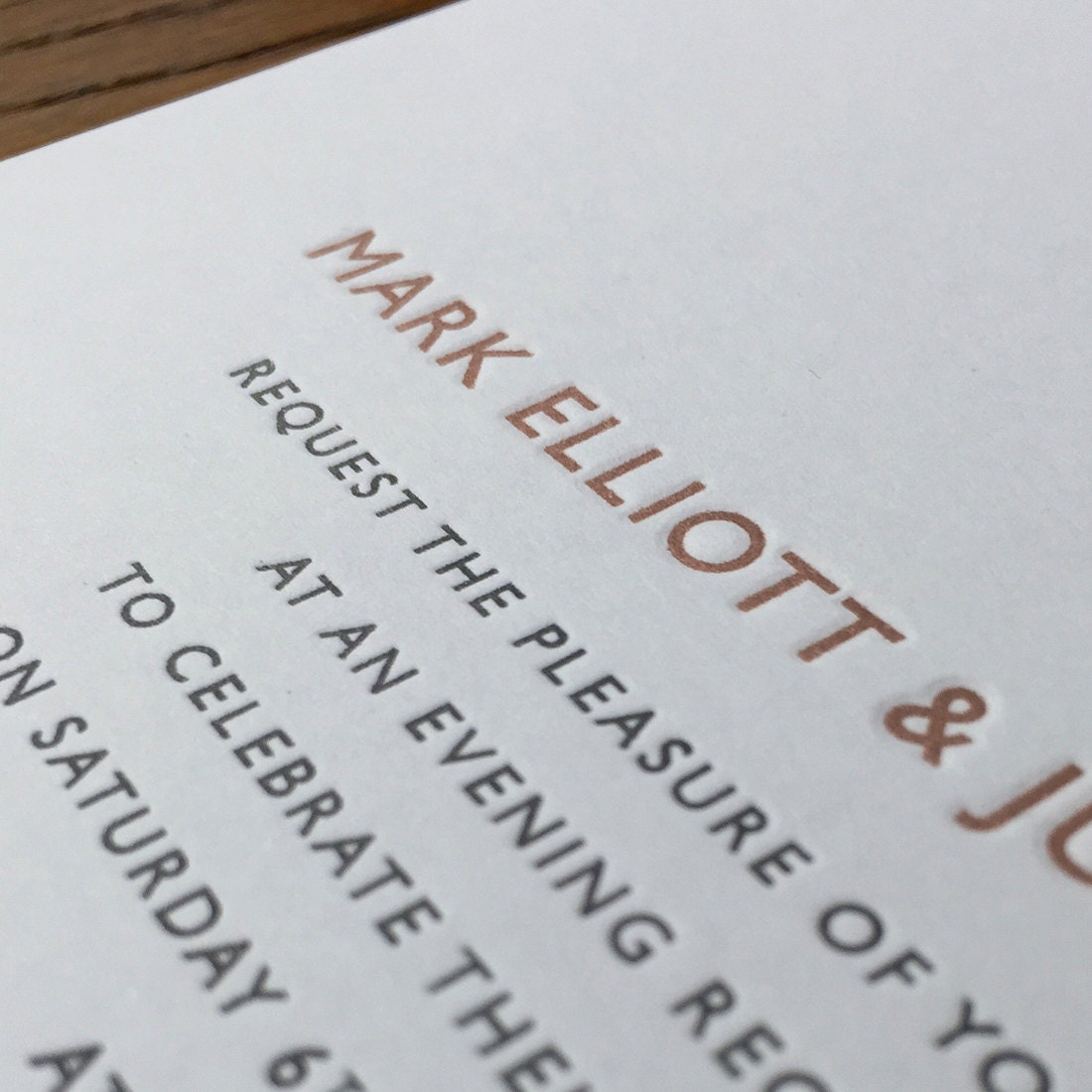 Deckled Edge Handmade Paper Wedding Invitations Letterpress