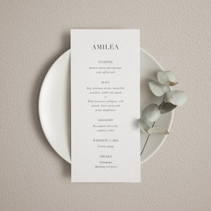 Tarjetas de menú de boda con nombre. Tarjeta de menú con tarjeta de lugar, personalizada, menú de cena, menú de desayuno de boda, decoración de mesa de boda.
