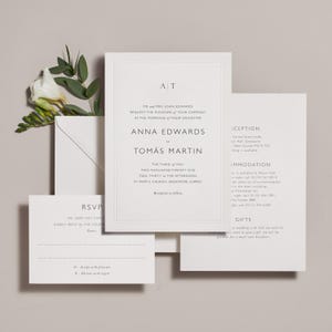 Geprägtes Hochzeitseinladungs-Set: Letterpress Border Design
