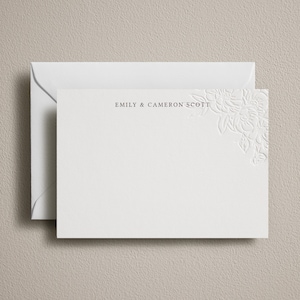 Geprägte Karte, Letterpress personalisierte Correspondence Cards, Briefpapier Set, Hochzeitsgeschenk, Hochzeit Dankeschön Karte mit Umschlag