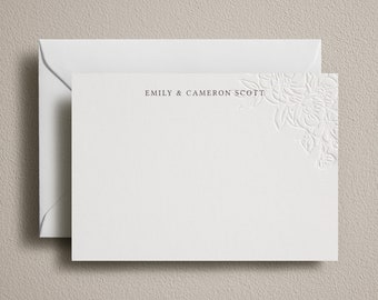 Embossed Notecards, Letterpress Personalised Correspondence Cards, Stationery set, Wedding Gift, Wedding Thank You note card with envelope