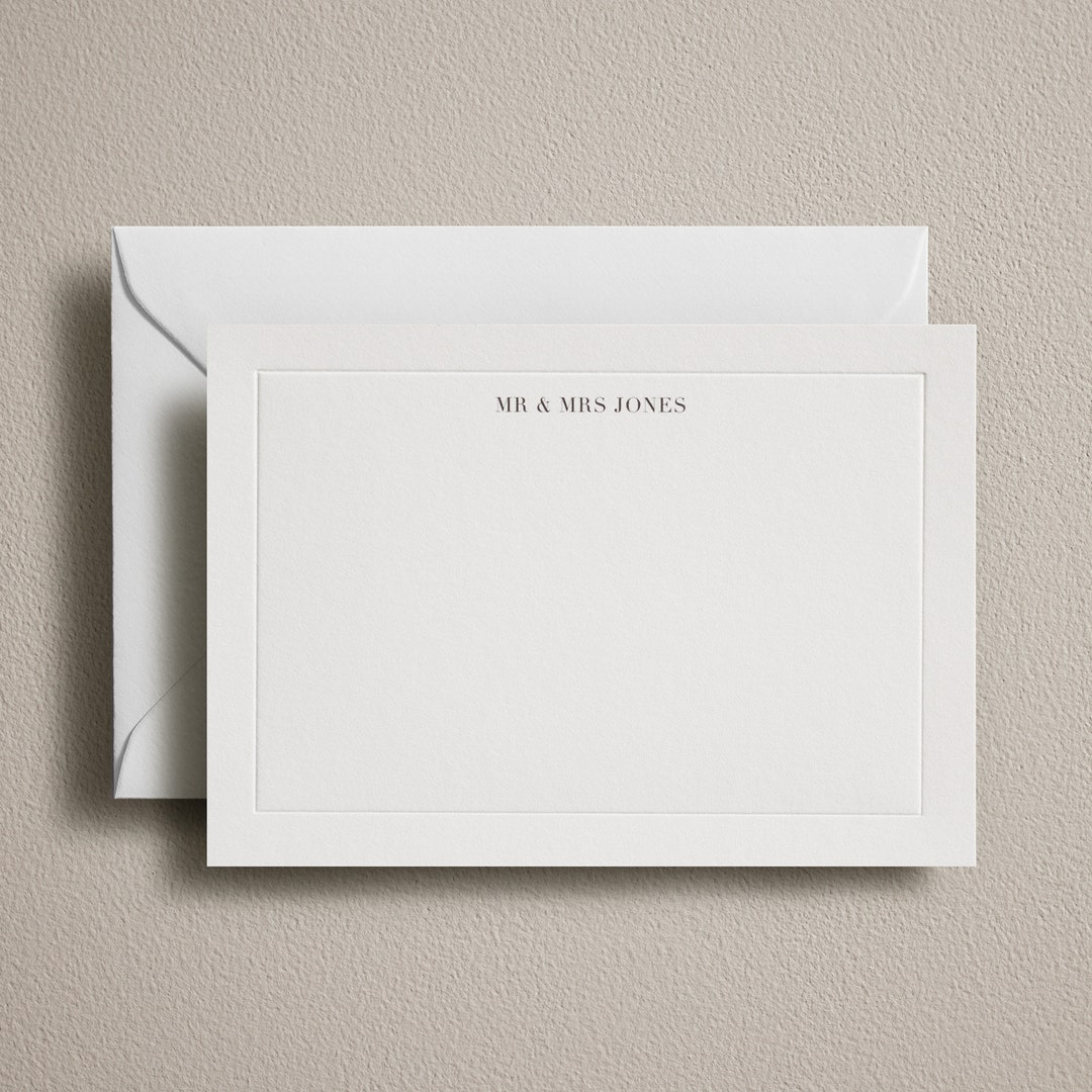 Letterpress Notecards With Embossed Border - Etsy