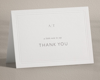 Embossed Wedding Thank You Card: Letterpress Border Design