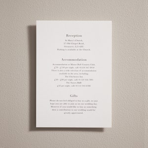 Letterpress Wedding Invitations Set. Embossed Wedding Invitation, Details Card & RSVP. Simple Modern Invitation. Luxury Thick Cotton Board image 4