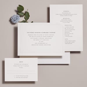 Geprägtes Hochzeitseinladungs-Set: Letterpress Border Design