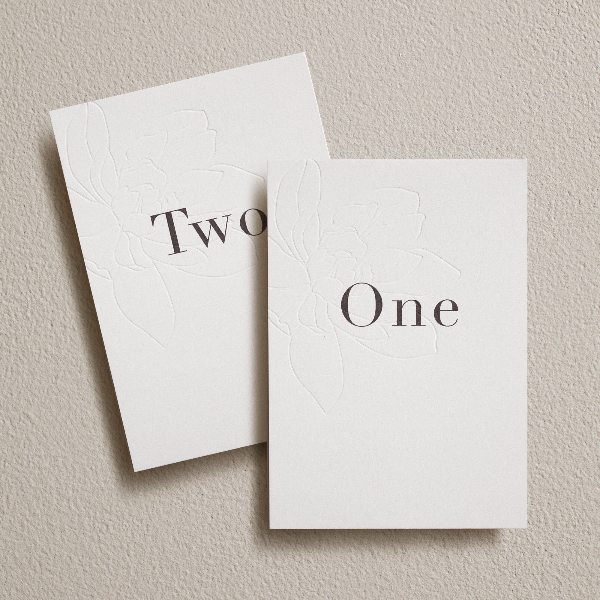 Embossed Wedding Table Numbers. Table Name Cards. Customised With Any ...