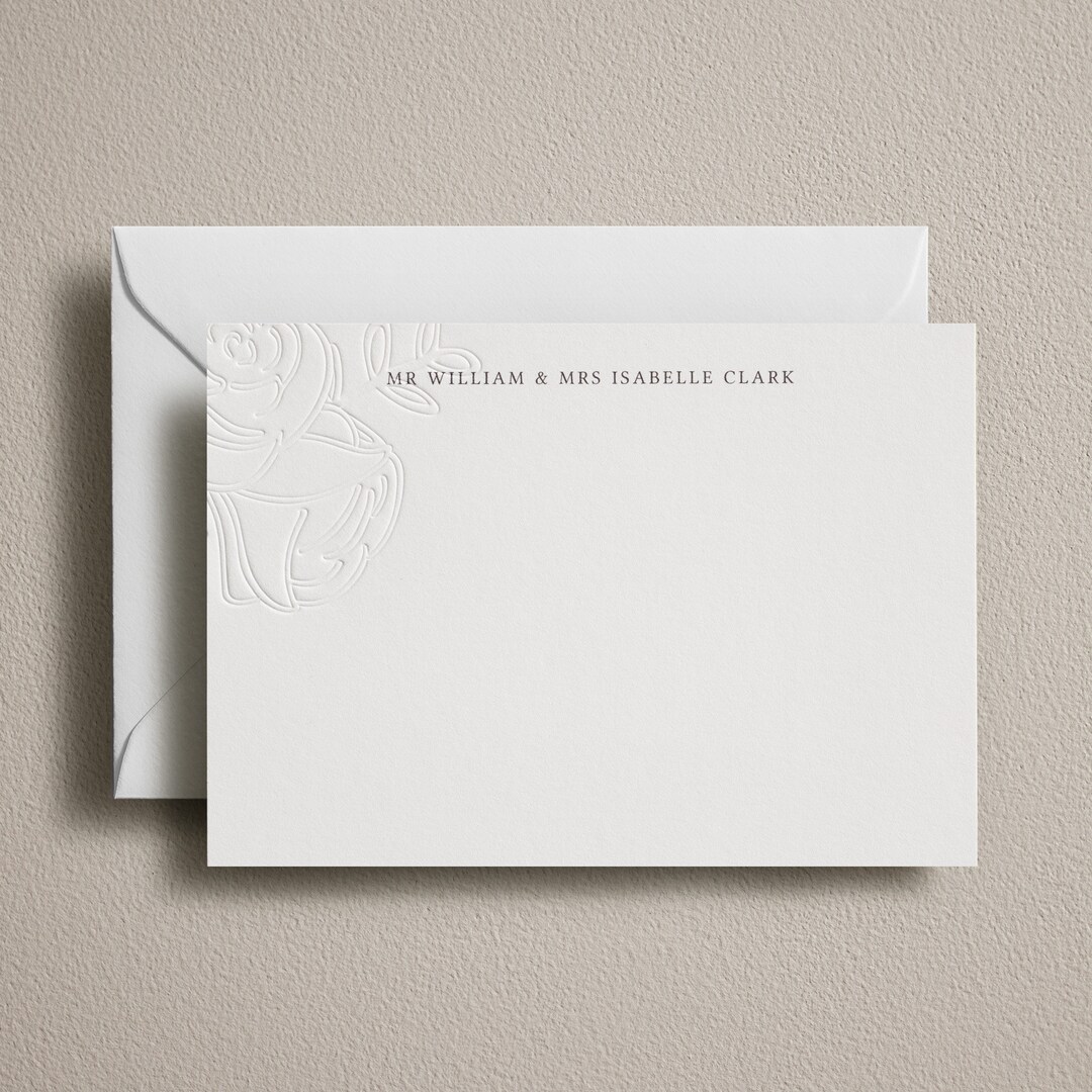 Embossed Notecards, Letterpress Personalised Correspondence Cards ...
