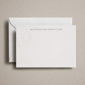 Tarjetas de notas en relieve, tarjetas de correspondencia personalizadas con impresión tipográfica, juego de papelería, regalo de boda, tarjeta de agradecimiento de boda con sobre