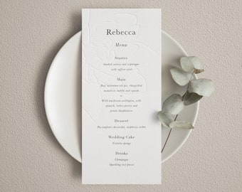 Wedding Menu Cards with Name, Letterpress and Digital Print. Menu Card With Place Card, Personalised, Dinner Menu, Wedding Breakfast Menu