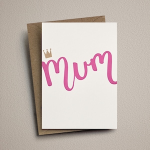 Muttertagskarte, Letterpress, handgemacht - Mum