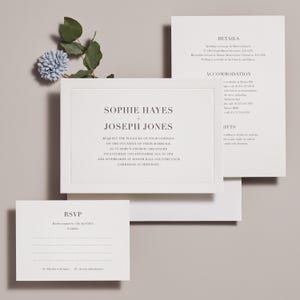 Geprägtes Hochzeitseinladungs-Set: Letterpress Border Design