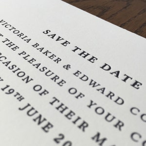 Letterpress Save the Date: Traditionell, Luxus, Handbedruckt, Hochzeitspapeterie