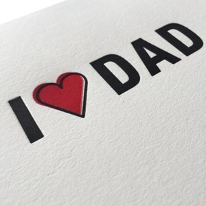 Postkarte zum Vatertag, Letterpress, handgemacht - I love dad