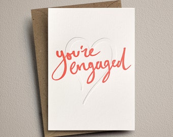 Engagement neon letterpress card