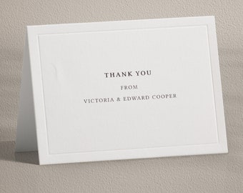 Embossed Wedding Thank You Card: Letterpress Border Design
