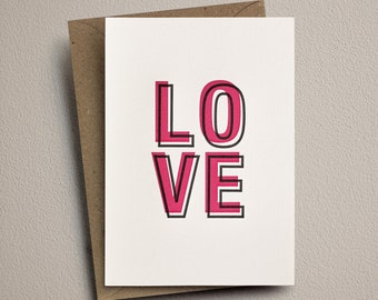 Letterpress Valentines card - Love