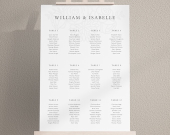 Wedding Seating Chart, Table Plan Board, Personalised Seating Sign, Find Your Seat Sign, Foam Board, Modern Classic Wedding Décor, A2, A1