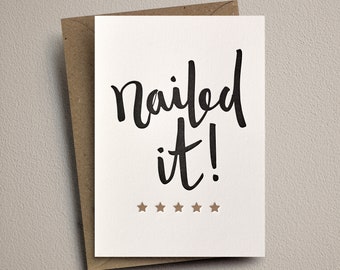 Congratulations card, letterpress, handmade - Nailed it