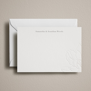 Geprägte Karte, Letterpress personalisierte Correspondence Cards, Briefpapier Set, Hochzeitsgeschenk, Hochzeit Dankeschön Karte mit Umschlag
