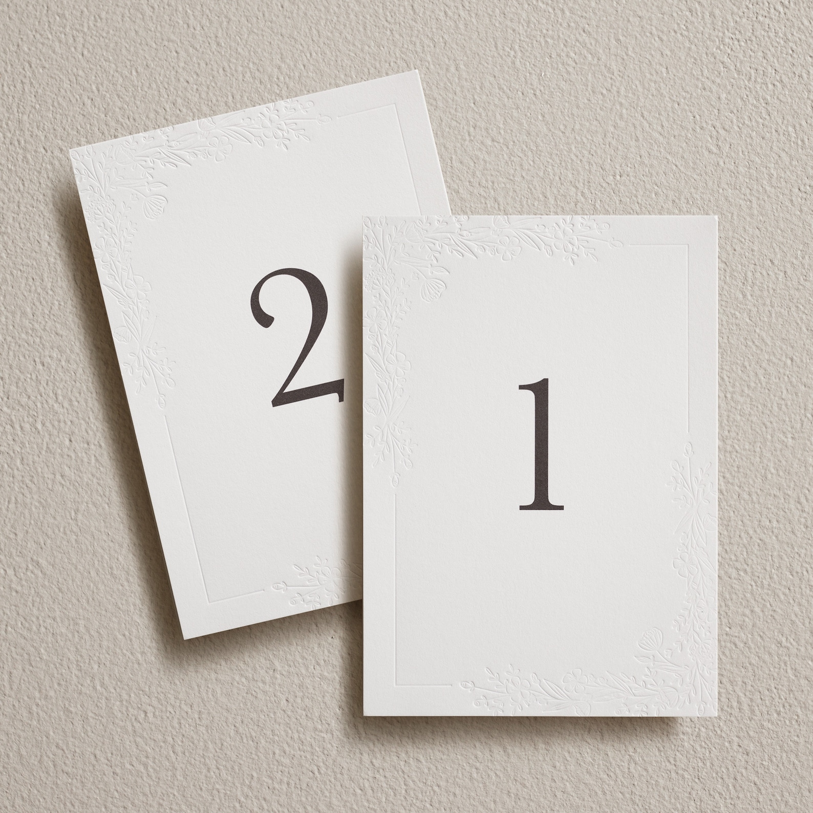Embossed Wedding Table Numbers. Table Name Cards. Customised With Any ...