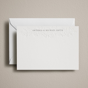 Geprägte Karte, Letterpress personalisierte Correspondence Cards, Briefpapier Set, Hochzeitsgeschenk, Hochzeit Dankeschön Karte mit Umschlag