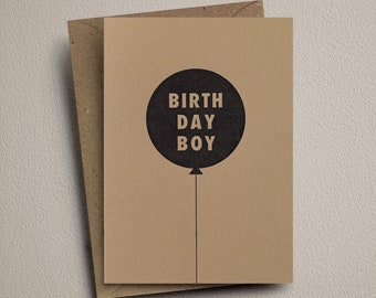 Birthday Boy: Handmade letterpress birthday card