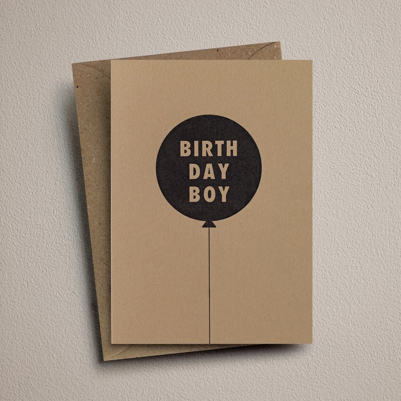 Birthday Boy: Handmade letterpress birthday card image 1