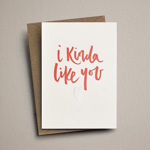 Letterpress Valentinstagskarte - ich mag dich