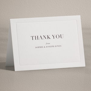 Geprägte Danksagungskarten, personalisierte Danksagungskarte für die Letterpress-Hochzeit, einfache Danksagungskarten mit Umschlägen, Massen-Dankeskarten