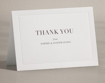 Embossed Wedding Thank You Card: Letterpress Border Design