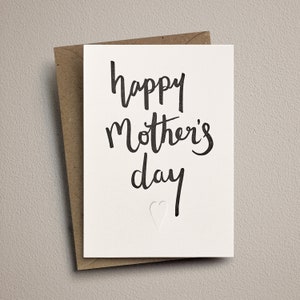 Muttertagskarte, Letterpress, handgemacht - Happy Muttertagsschrift