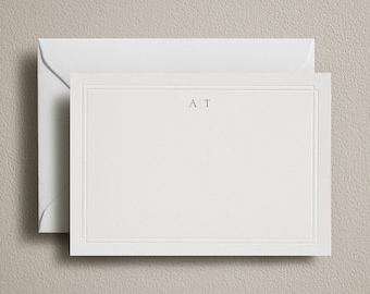 Letterpress notecards with embossed border