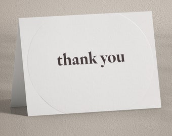 Embossed Wedding Thank You Card: Letterpress Border Design
