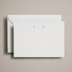 Cartões de nota em relevo, cartões de correspondência personalizados em tipografia, conjunto de papelaria, presente de casamento, cartão de agradecimento de casamento com envelope