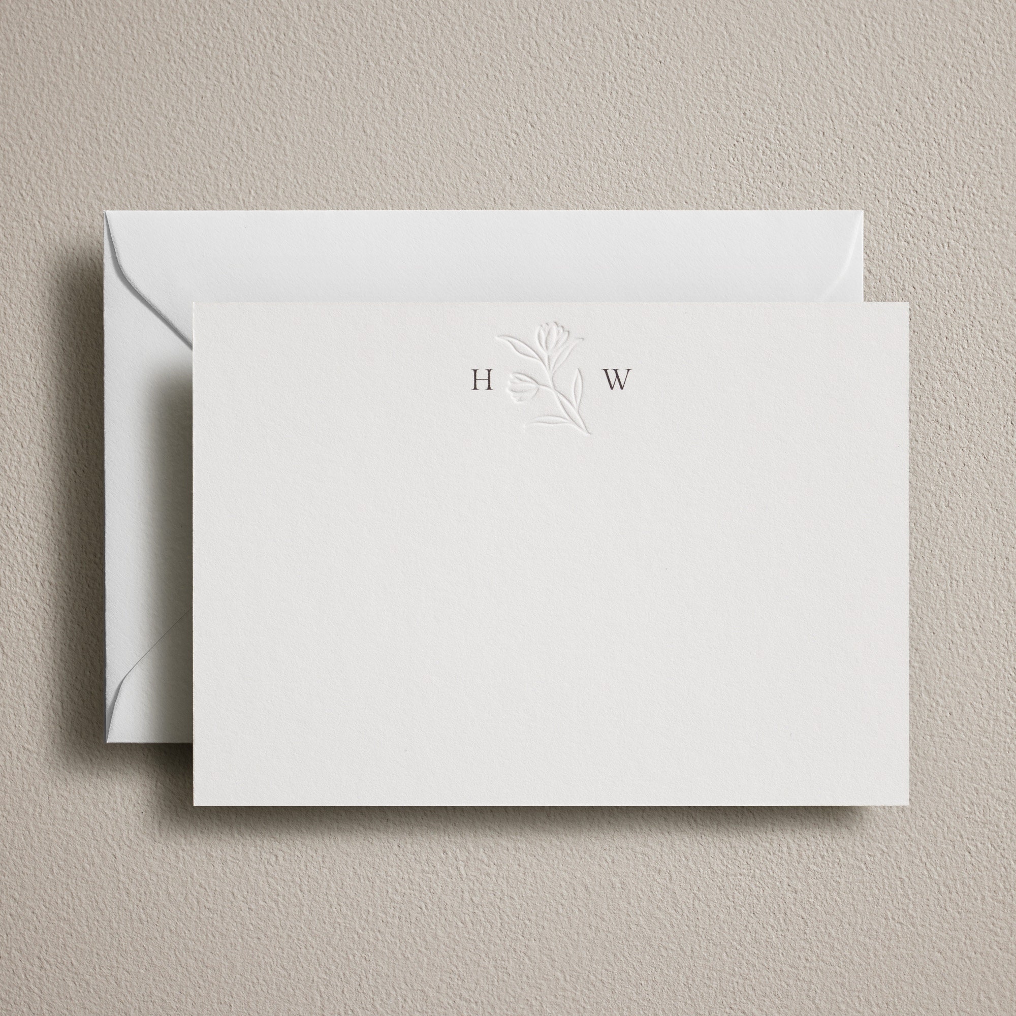Embossed Notecards, Letterpress Personalised Correspondence Cards, Stationery set, Wedding Gift, Wedding Thank You note card with envelope