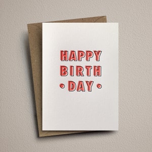 Happy Birthday: Handgemachte Geburtstagskarte im Letterpress-Design