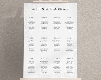 Wedding Seating Chart, Table Plan Board, Personalised Seating Sign, Find Your Seat Sign, Foam Board, Modern Classic Wedding Décor, A2, A1