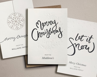 Personalised Letterpress Embossed Christmas Cards