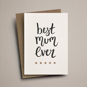 Carte de fête des mères, typographie, faite main - La meilleure maman de tous les temps