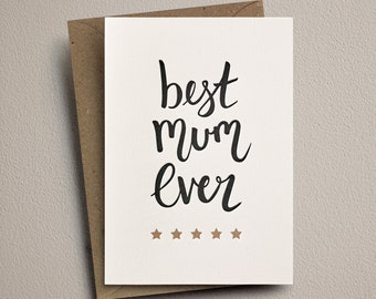 Mother's day card, letterpress, handmade - Best mum ever