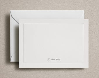 Embossed business notecard with envelope, personalised letterpress corporate thank you card