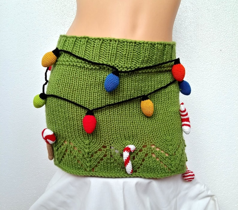 Ugly Christmas Skirt for Woman or Girl, Tacky Whimsical Christmas