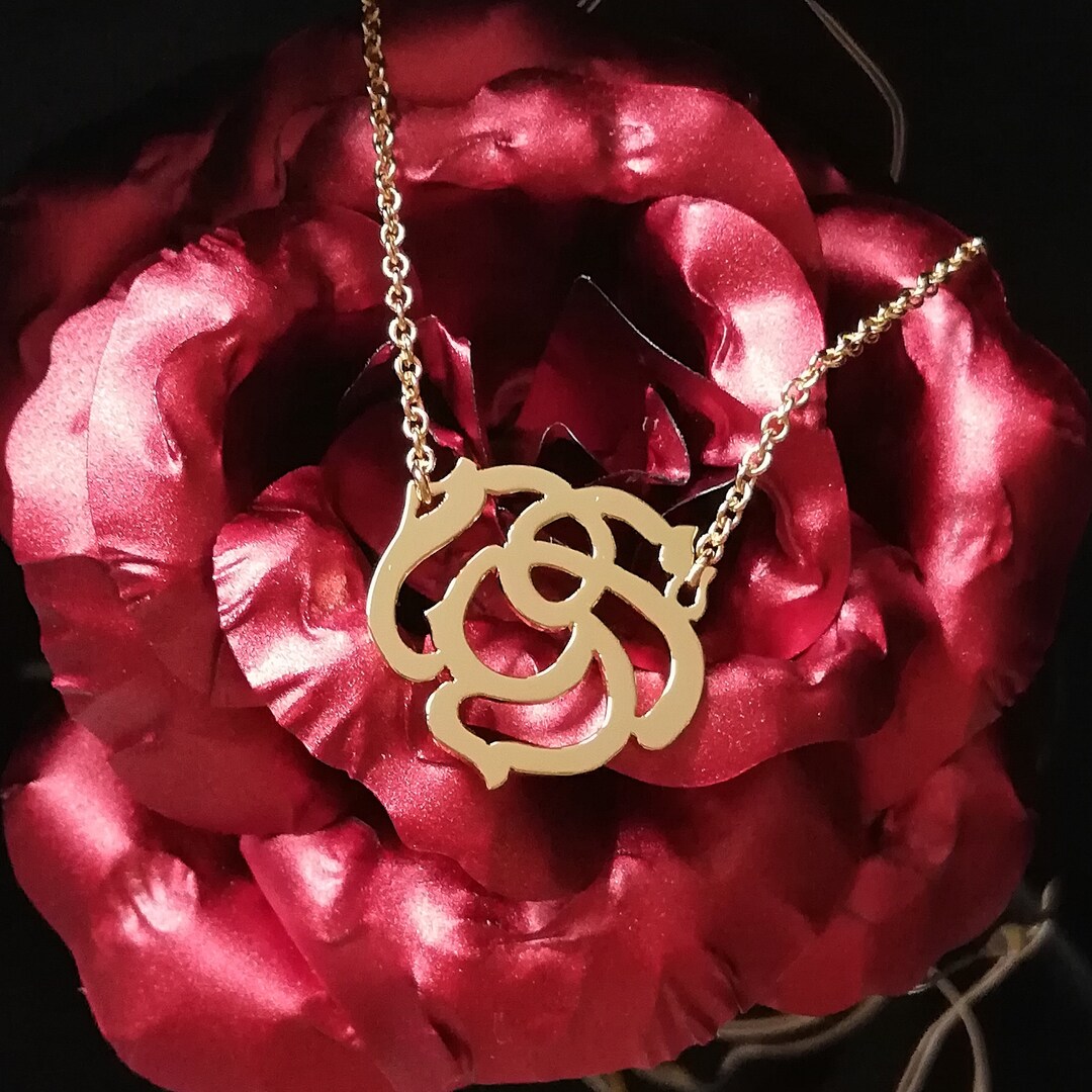 Japanese for ROSE Necklace Kawaii Hiragana Flower Pendant Etsy